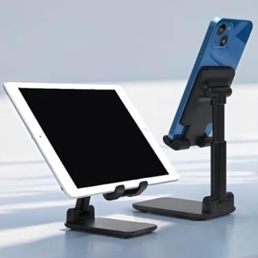 Imagem de 1 suporte de telefone ajustável – suporte universal de mesa para todos os smartphones, base de celular multiângulo para uso no escritório e em casa (preto)