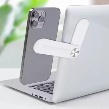 Imagem de Suporte magnético para celular, fino, portátil, dobrável, suporte de expansão para computador, compatível com smartphone, prata