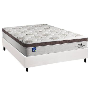 Imagem de Cama Box Casal: Colchão Molas Ensacadas Plumatex Personalle + Base Crc Courano White (138x188)