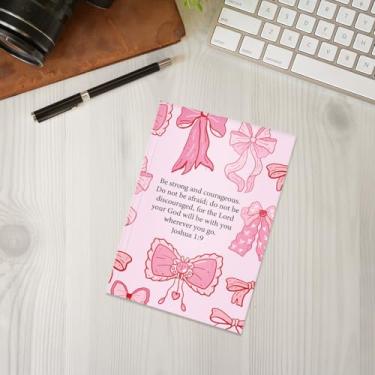 Imagem de Caderno com laço rosa, caderno A5 para anotações de escritório, agenda de 21 x 14,7 cm, agenda de viagem, 18