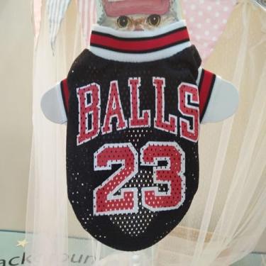 Imagem de Colete de cachorro camiseta de basquete malha respirável primavera verão roupas para cães animais de estimação jersey (preto M)