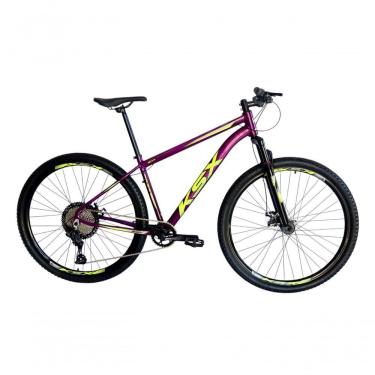 Imagem de Bicicleta Aro 29 Ksx Sd7 12v Garfo Com Trava K7 11/50 Freios Hidráulicos Kit 1x12 - Roxo/amarelo Tam. 21