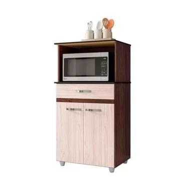 Imagem de Balcão Gabinite De Microondas 2 Portas Ajl Móveis Castanho Avelã