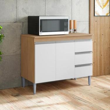 Imagem de Balcão de Cozinha Gabinete 100cm Andréia Sem Tampo AJL - AJL MÓVEIS, A