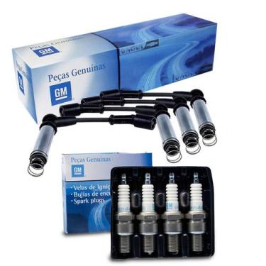 Imagem de Kit Cabos Velas Ignicao Pecas Genuinas Gm Spin 2017 A 2020 Kit2455