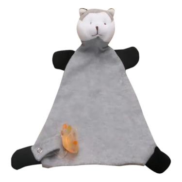 Imagem de Naninha para Bebê com Prendedor de Chupeta Bichinhos Estampada Algodão (75% Algodão, Guaxinim)