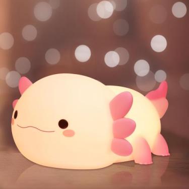 Imagem de Luz noturna LED de toque de silicone Axolotl de amonite para crianças 