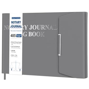 Imagem de HAUTOCO Caderno de registro de n de capa dura com 485 entradas de registro, 200 páginas numeradas, protetor de privacidade, livro de registro de diário público horizontal de 27 x 19 cm para atos