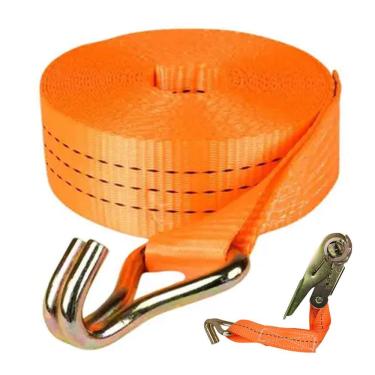 Imagem de Cinta de Elevaçao 6 Metros com Catraca Carga Gancho Amarraçao Transporte Construçao Obra Armazenamento Mudança Resistente