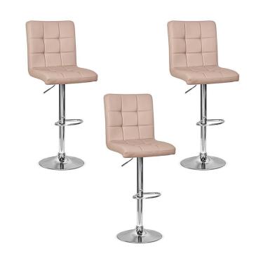 Imagem de Kit 3 Banqueta Regulagem Altura Nude Império Brazil Business