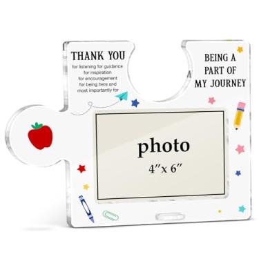 Imagem de Porta-retrato de agradecimento, presente de agradecimento para professores, mentores, treinadores, colegas de trabalho, amigos, ideias de presente de formatura, acrílico, quebra-cabeça, molduras