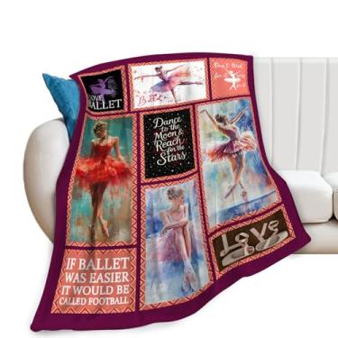 Imagem de Cobertor de balé, cobertor de bailarina, presentes de bailarina, cobertores de flanela de lã para meninas, mulheres, dançarinas, amantes, adultos, roupa de cama macia, presente para sofá-cama