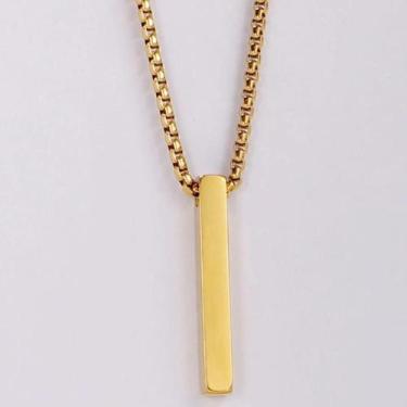 Imagem de Cordão Barrinha Pingente Aço Inoxidável - Luxuoso - Lualki Store Laser