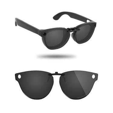 Imagem de Fiskr Óculos de sol com clipe polarizado para Ray-Ban Meta Skyler RW4014 (Gen 2) 52 mm - Proteção UV - Ajuste universal para homens e mulheres, Preto clássico, 52mm