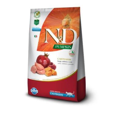 Imagem de Ração Seca ND Pumpkin Feline FrangoRoma para Gatos Adultos Castrados -