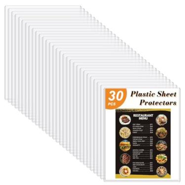 Imagem de CUTHOLLOW Pacote com 30 capas de plástico transparente para papel, 23 x 29 cm, protetores rígidos de impressão Waterptoof para página, folha, documento, foto, colecionador de revistas e certidão de