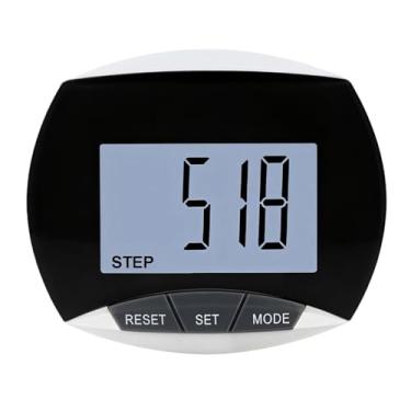 Imagem de LUMINFLY Pedômetro digital 3D de encaixe, rastreador de atividades portátil para caminhada, corrida e calorias queimadas com grande visor LCD para homens e mulheres