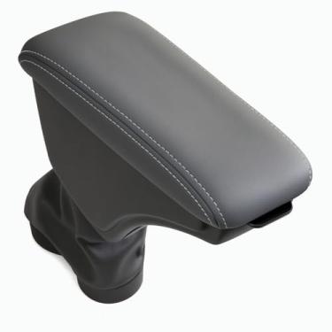 Imagem de Apoio de Braço Com Porta Objetos Articulado Para Ford Ka Sedan Hatch 2015-2020 (Cinza - Costura Cinza)