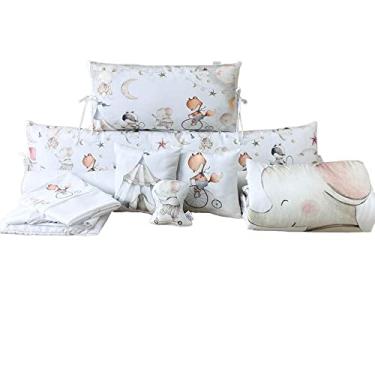 Imagem de Kit Enxoval de Berço Infanto Circo 10 Peças Micropercal Poliéster 200 Fios