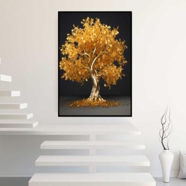 Imagem de Quadros Decorativos com Moldura Arte Moderna Luxo Sala Quarto Kit Conjunto 2