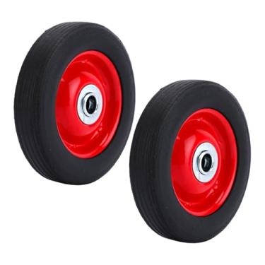 Imagem de 4 Pcs 6 Inch Replacement Wheels,Solid Rubber Tire,Hand Truck Replacement Wheels,1/2-Inch Axle Hole Rubber Wheel with Ball Bearing