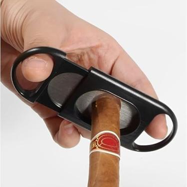 Imagem de Cortador de Charuto Profissional Em V Guilhotina Preto