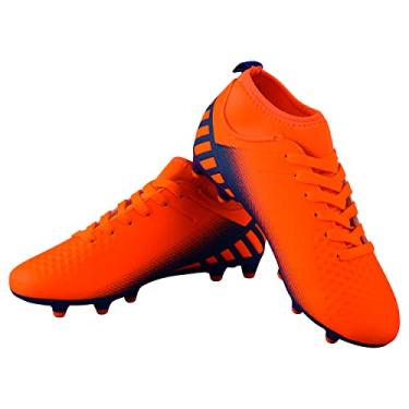 Imagem de Vizari Chuteiras de futebol Santos Firm Ground Kids | Chuteiras de futebol para meninas e meninos cabedal sintético em relevo com meia embutida | Tênis de futebol de corte médio com sola de TPU