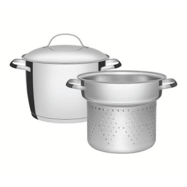 Imagem de Jogo Cozi-Pasta Tramontina Allegra em Aço Inox com Fundo Triplo 2 Peça