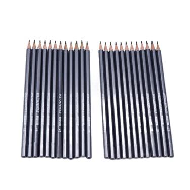 Imagem de 24pcs Lápis de desenho 2B 4B Lápis de grafite preto fluente para estudantes Desenho profissional Esboçar natureza morta