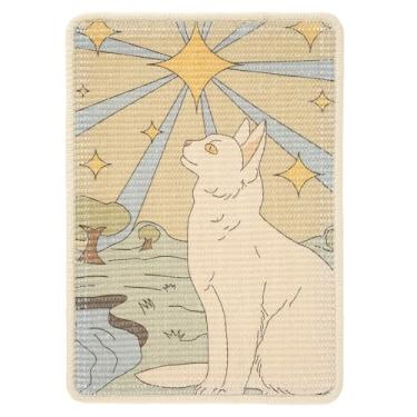 Imagem de UKQRRTC Tapete arranhador para gatos, almofada de sisal para gatos, 50 x 35 cm, resistente ao desgaste, cola no chão e na parede, sofás, cantos e partes de paredes de gatos, protege o tapete e o sofá