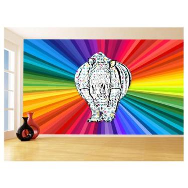 Imagem de Papel De Parede 3D Animais Pop Art Rinoceronte 3,5M Pxa498 - Você Deco