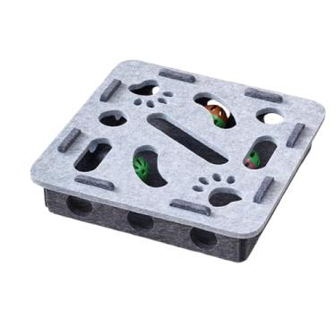 Imagem de Fxzqgnh Brinquedo Interativo para Gatos, Quebra-cabeça em Feltro com Labirinto para Enriquecimento Mental, Adequado para Gatos de Todas As Idades, Cinza, Quadrado