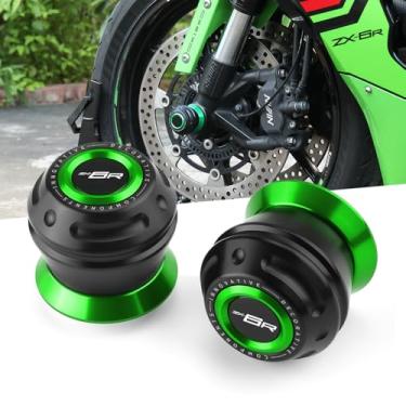Imagem de Deslizadores de garfo dianteiro de motocicleta aptos para NINJA ZX-6R 2024 2025 + | Sliders de quadro de eixo de roda NINJA ZX-6R 2024 ZX6R Proteção de roda 2025 ZX6R Accessoris GN