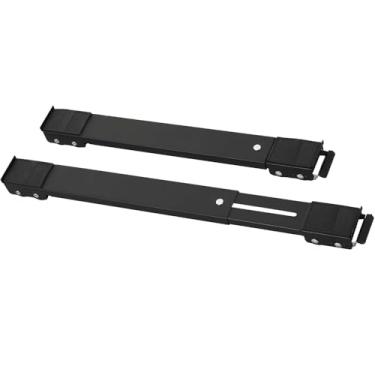 Imagem de Suporte de Aço Ajustável com Rodas, 200KG Capacidade, Adequado para Máquinas de Lavar, Geladeiras e Móveis, Movedor Prático (2PCS Preto)