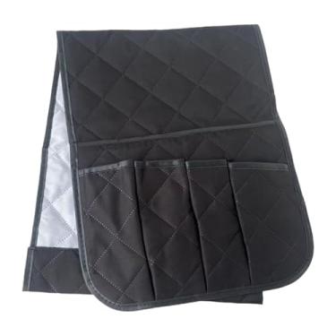 Imagem de WeiLaiKeQi Organizador de apoio de braço para sofá e poltrona, suporte para controle remoto de TV, bolsa organizadora suspensa, bolsa que economiza espaço, Preto