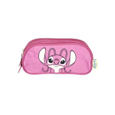 Imagem de Estojo Stitch Triplo Disney Pelucia Infantil Meninas Escolar, Roxo
