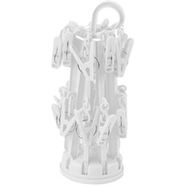 Imagem de Varal Redondo Germanhart Dobrável com 16 Prendedores - Multiuso, Aço Inoxidável e Plástico Branco - Economiza Espaço para Roupas Íntimas, Meias e Peças Pequenas