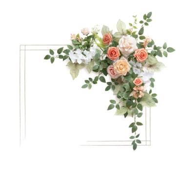 Imagem de Ling's moment Placa de boas-vindas artificial de casamento, flores, arco de grinaldas, decorações florais, cerimônias de crescimento, blush, recepção, entrada, festa, banquetes, cavalete de parede