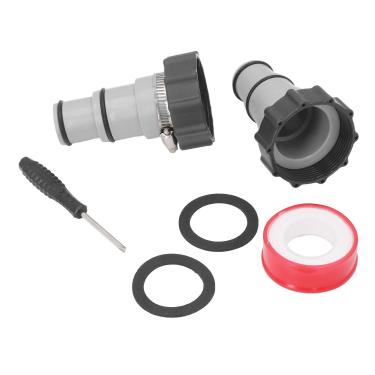 Imagem de Hyuduo Kit Adaptador de Mangueira de Piscina Com Rosca para Braçadeira, Material de PVC para Mangueiras de 1,5 1,25 Polegadas, Conexão Confiável Com Arruelas e Braçadeiras para Sistemas de Sal de