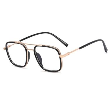 Imagem de Armação de óculos de metal da moda masculina, tamanho grande, com dobradiça de mola (3)