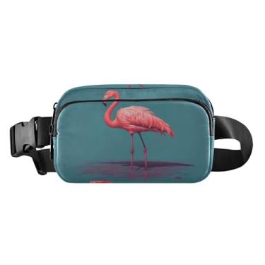 Imagem de CEBUGI Mini pochetes de caminhada para homens e mulheres, flamingo, moderno, resistente à água, com cinto ajustável para treino, viagem, corrida