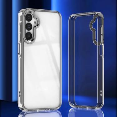 Imagem de Capa transparente de luxo para Samsung Galaxy A17 A07 A56 A36 A26 A16 A06 A55 A35 A25 A15 A54 A34 A14 A24 A05 A05s, capa à prova de choque (para Galaxy A07 4G/preta)