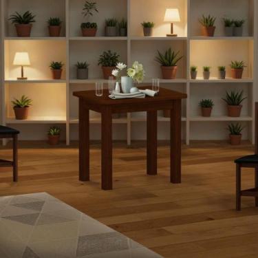 Imagem de Mesa Avulsa de Madeira Maciça 4 Lugares De Jantar Castanho - Repleta