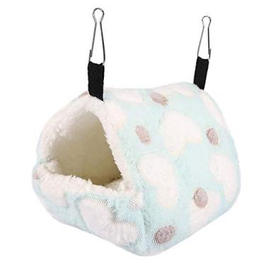 Imagem de AYNEFY Inverno Quente Macio Pet Rede Gaiola Casa para Hamster Dormir Ninho Pet Cama Esteira (14 * 12)