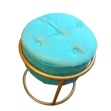 Imagem de Puff Banqueta Redondo Ferro Banco Poltrona Sala Escritorio Penteadeira Decoração puff redondo para Sala, Quarto ou Escritório, Conjunto Decorativo Moderno(Tifany)