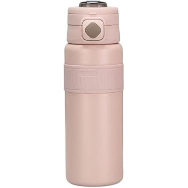 Imagem de Garrafa Térmica Esportiva 800ml em Aço Inoxidável Isolamento a Vácuo com Canudo e Alça para Academia e Viagem (rosa)