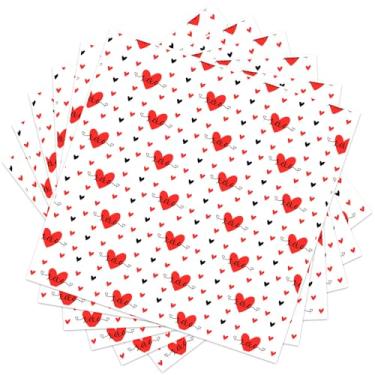 Imagem de Zezzxu 100 folhas de papel encerado para alimentos, papel de pergaminho de coração para caixa de biscoitos, sacos de cesta resistentes a gordura (24 x 24 cm)