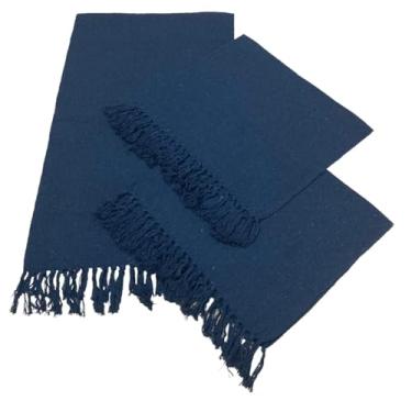 Imagem de Jogo de Passadeira de Tear, Tapete de Cozinha, 3 Peças Algodão(AZUL MARINHO-T)