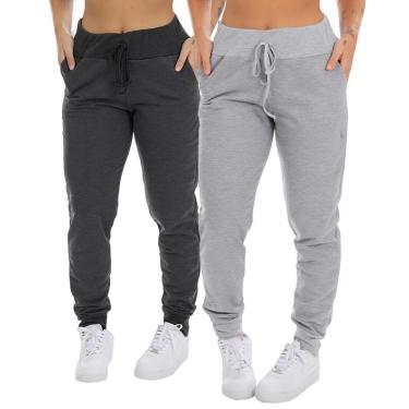 Imagem de Kit 2 Calça Moletinho Feminina Frimodas Jogger Com Bolso-Feminino