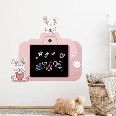 Imagem de Papel de parede para quadro-negro magnético, quadro de giz, parede, rosa, coelho fofo, adesivo para câmera, 86 cm x 81 cm, quadro negro, papel de contato magnético para parede autoadesivo